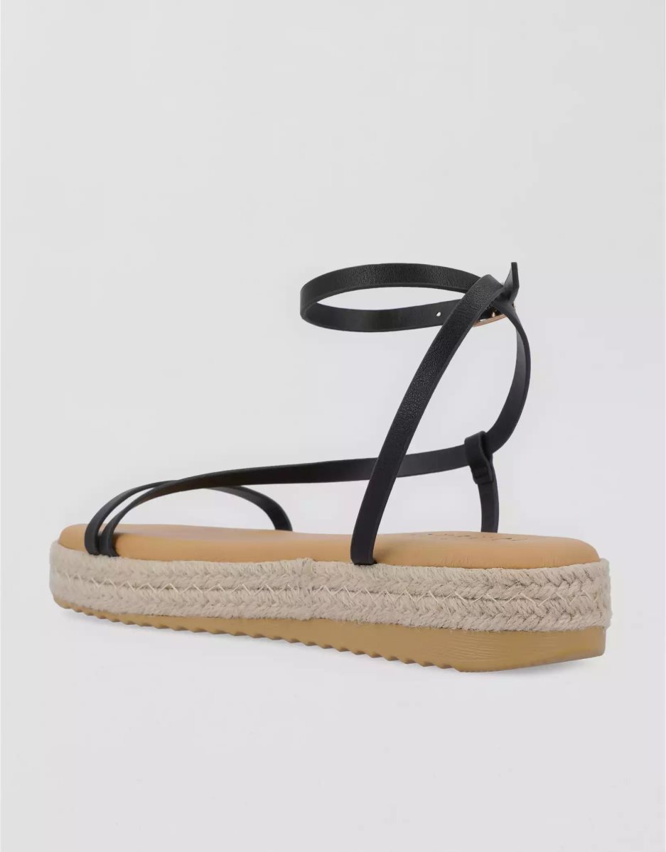 Sandales American Eagle Journee Collection Odelia Espadrillas Noir Femme | TEL-72105600